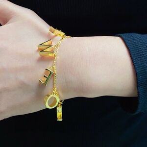 LOEWE Silver Toggle Charm Bracelet In Gold
